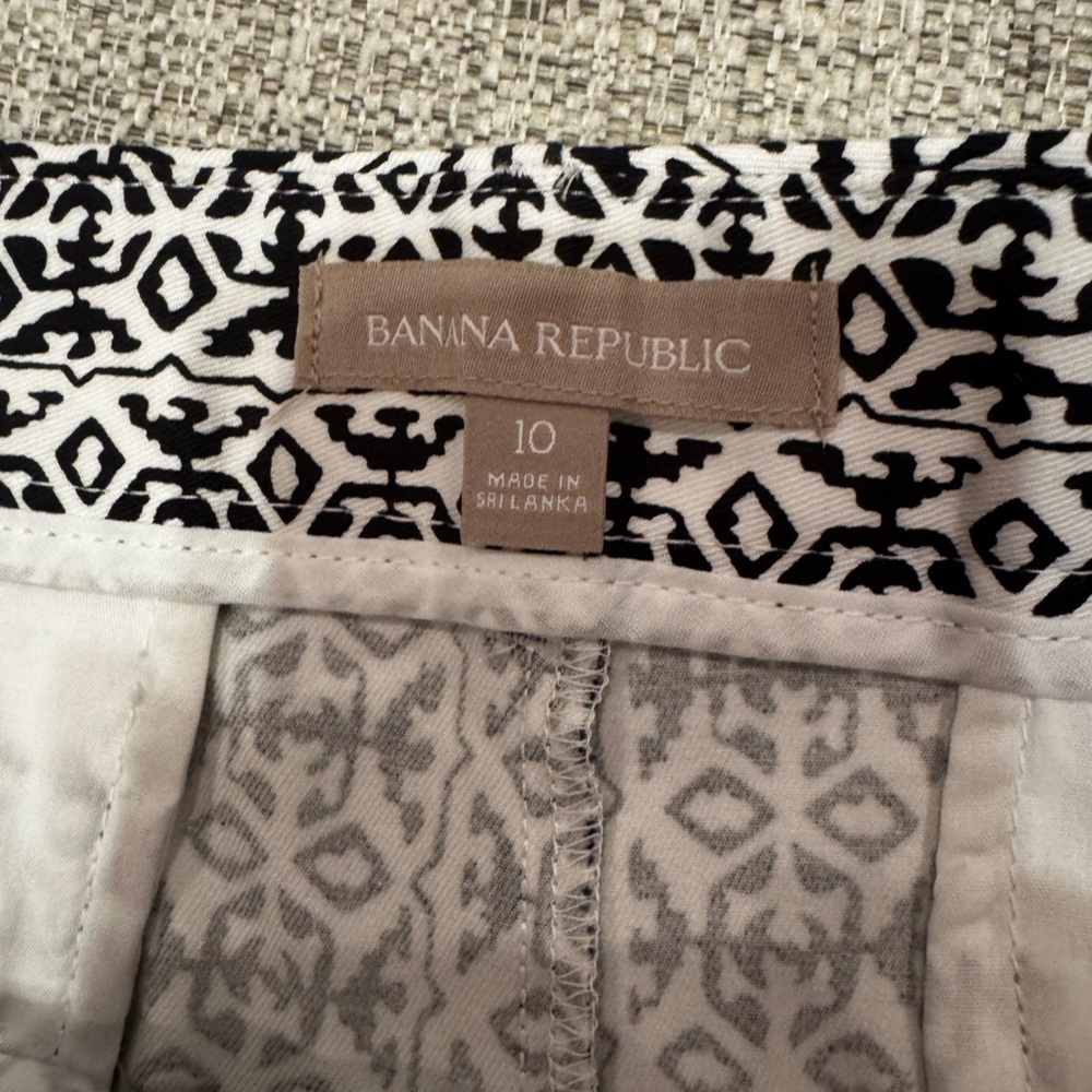 Banana Republic Women’s Black White Chico 5 In Inseam Shorts Sz 10 - Picture 4 of 11
